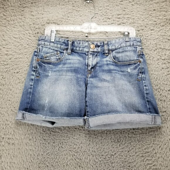 LOFT Pants - Loft Shorts Womens 2 Blue Stretch Denim Roll Cuff Jort